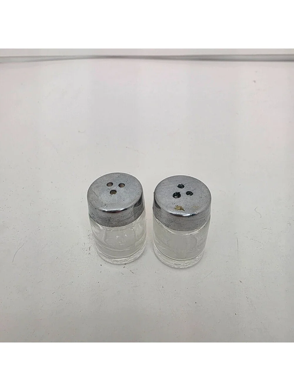 Vtg Mini Glass Salt & Pepper Shakers Continental Airlines 1.5